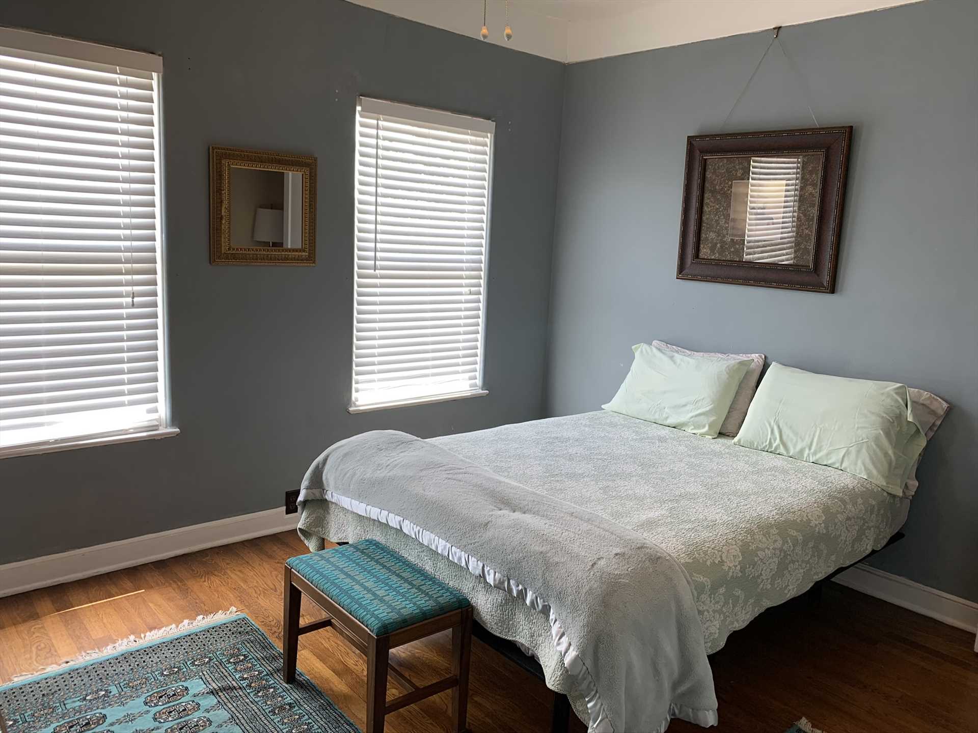                                                 The second bedroom is immediately adjacent to the master, and features a warm and soft double bed. Clean bed and bath linens are provided for everyone, too!
