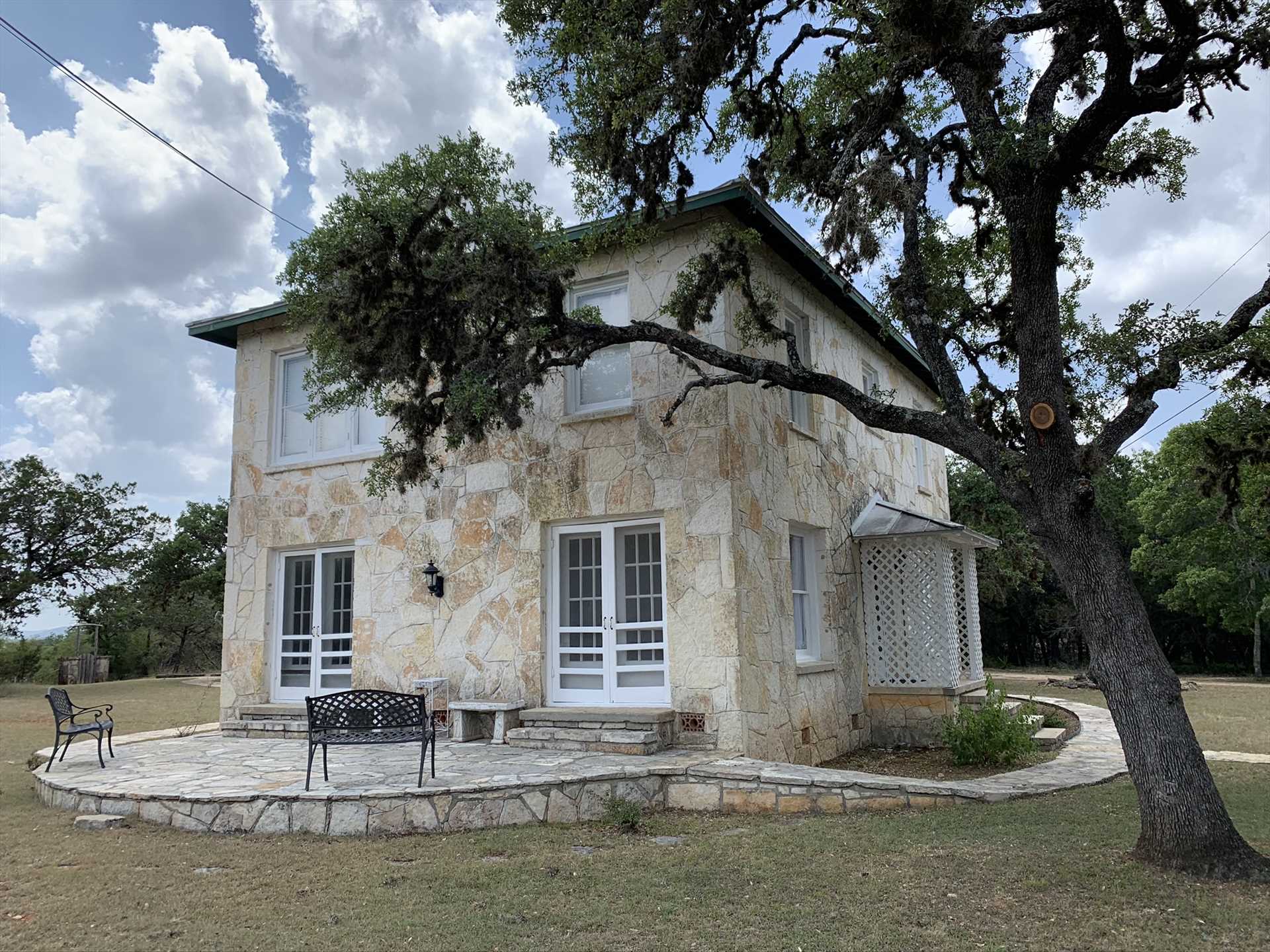                                                 This riverside palace was built in the 1930s, and built to last! It's been modernized to provide a fun and memorable Hill Country getaway for your family and friends.