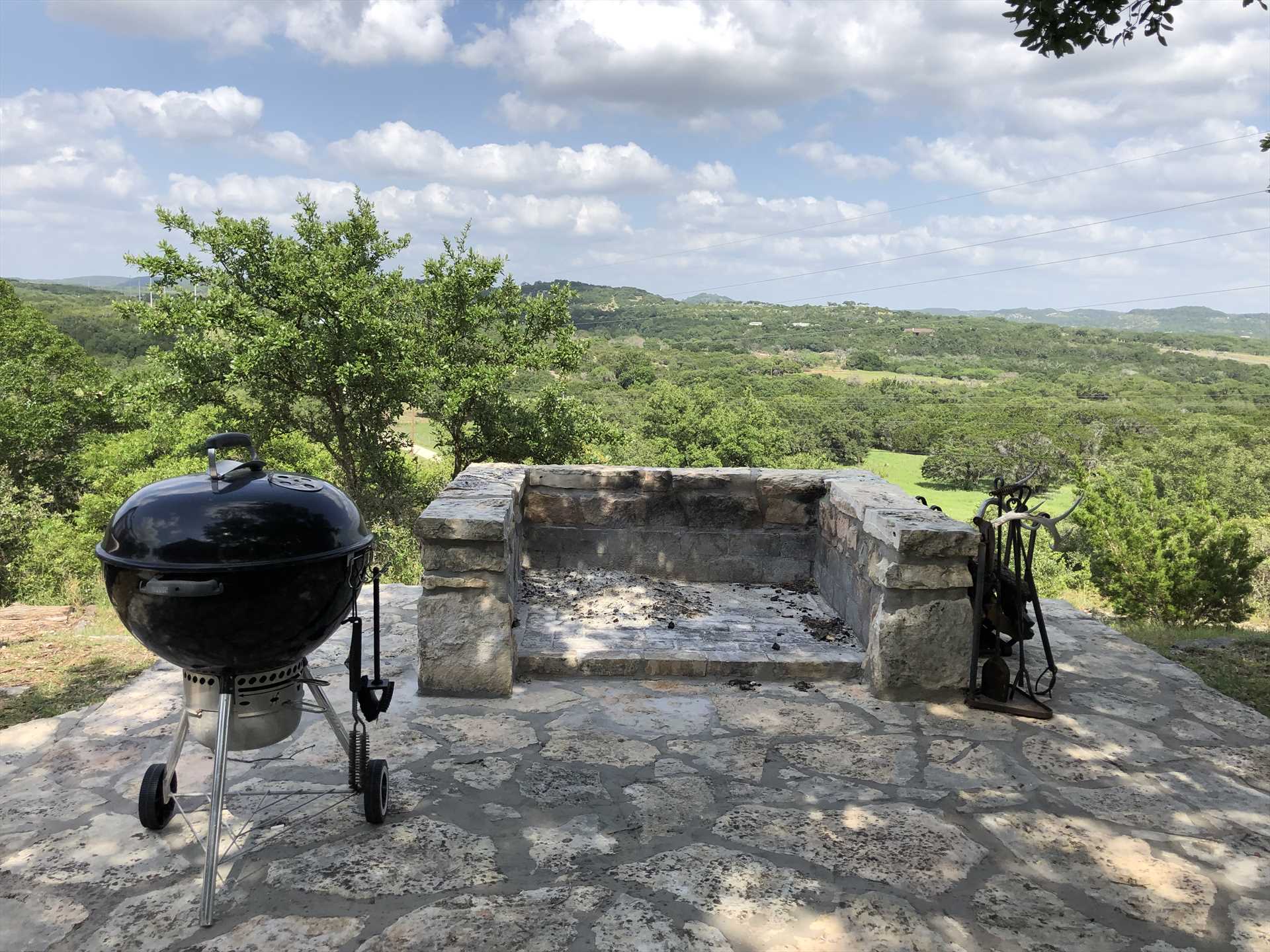                                                 Keep your eyes on your steaks and s'mores as you take advantage of the charcoal grill and fire pit. We know the lofty view can be distracting!