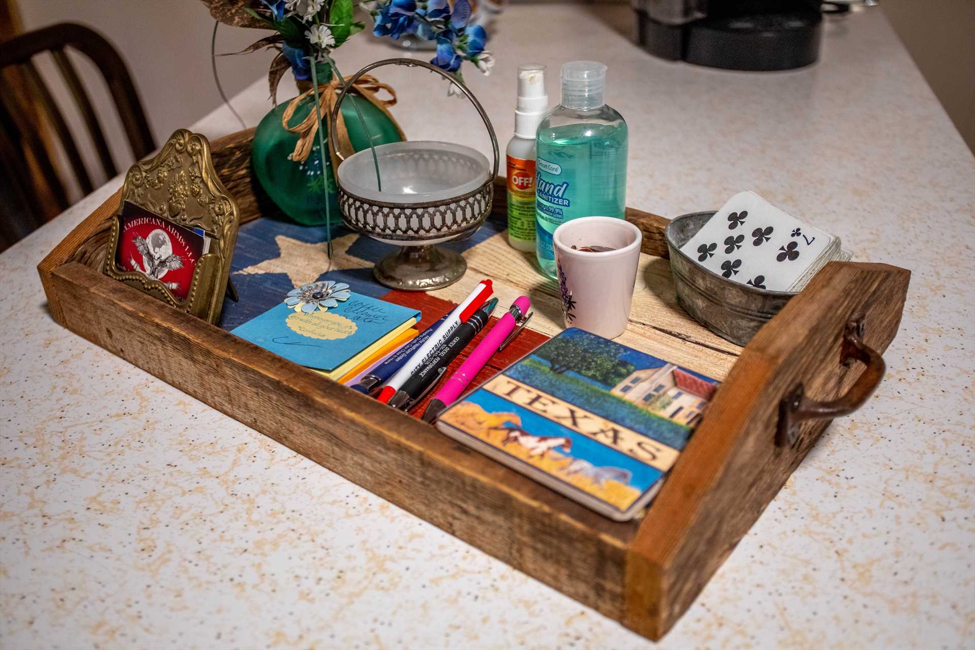                                                 Fun, decorative, and useful touches can be found throughout the cabin, reflecting the hospitality and friendliness for which the region is known.
