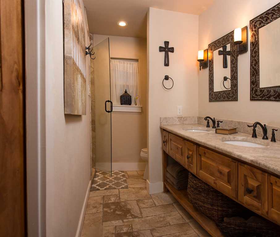                                                 Cleanup's a breeze in the second bath, which features a roomy walk-in shower!