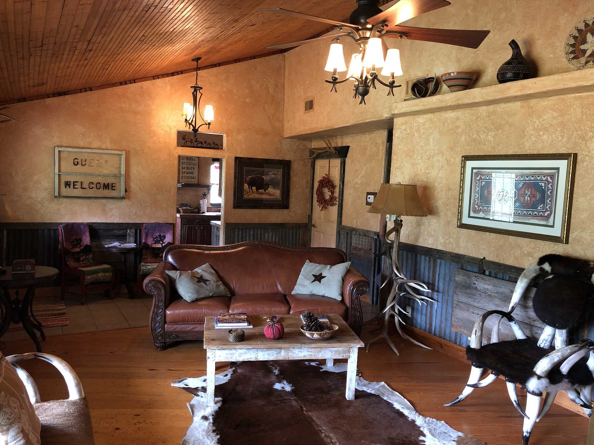                                                 Climate-controlled, with beautiful woodwork and country decor...picture your crew in all this space!