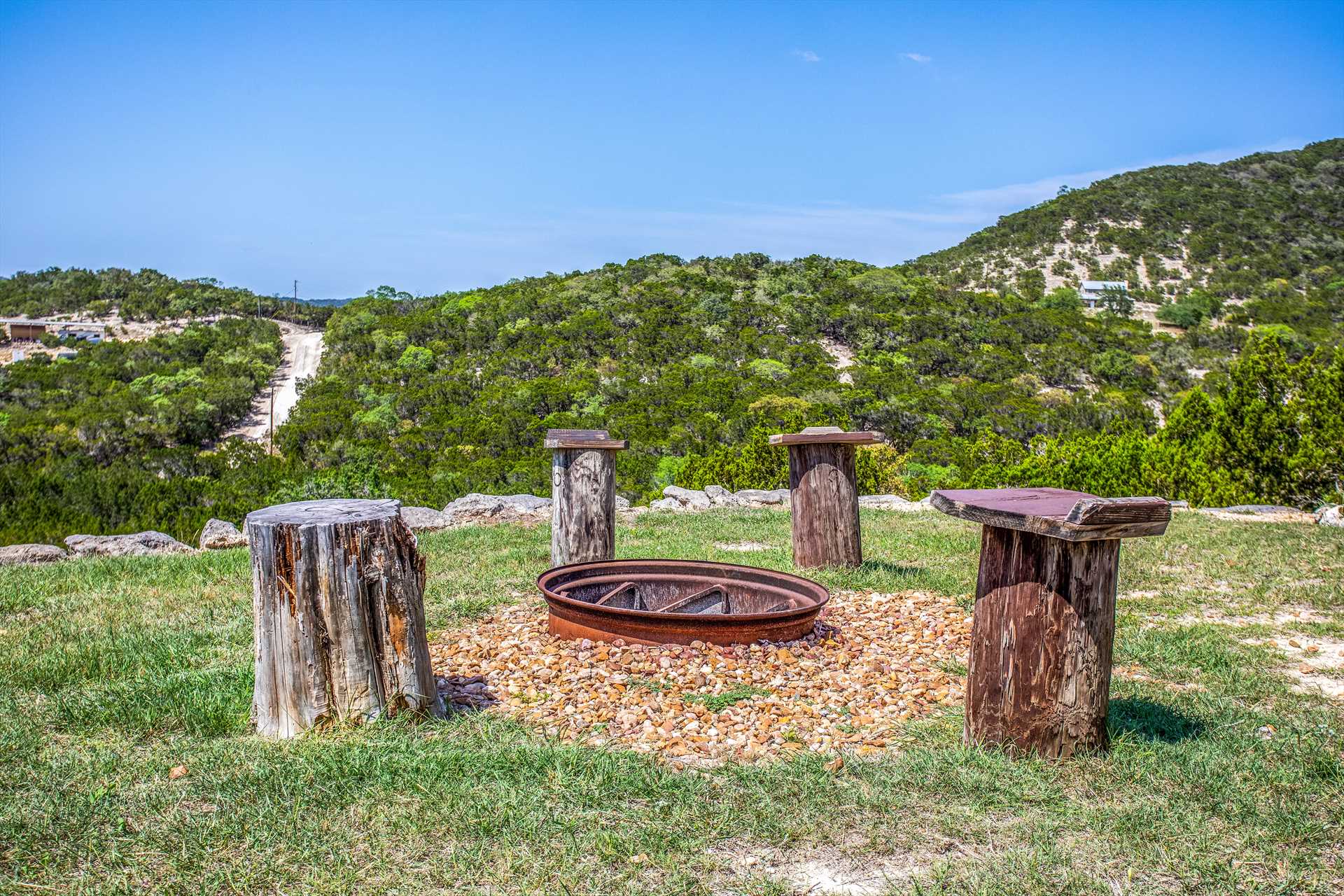                                                 Grab some firewood in nearby Bandera or Pipe Creek, and enjoy a quiet and scenic Hill Country evening around the fire pit!