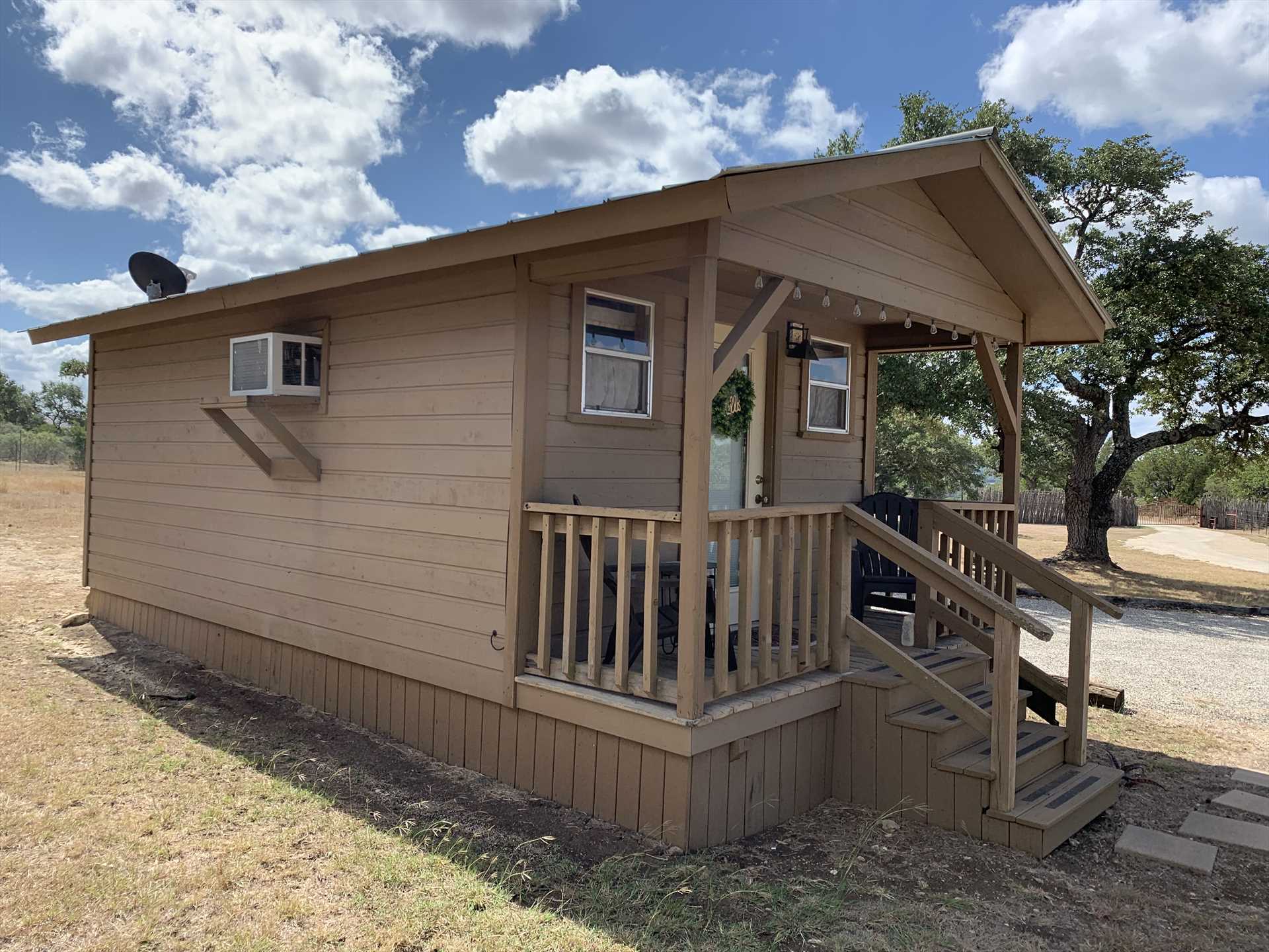                                                 Welcome to the Cowboy Cabin, your cozy, climate-controlled romantic nest in the heart of the Hill Country!