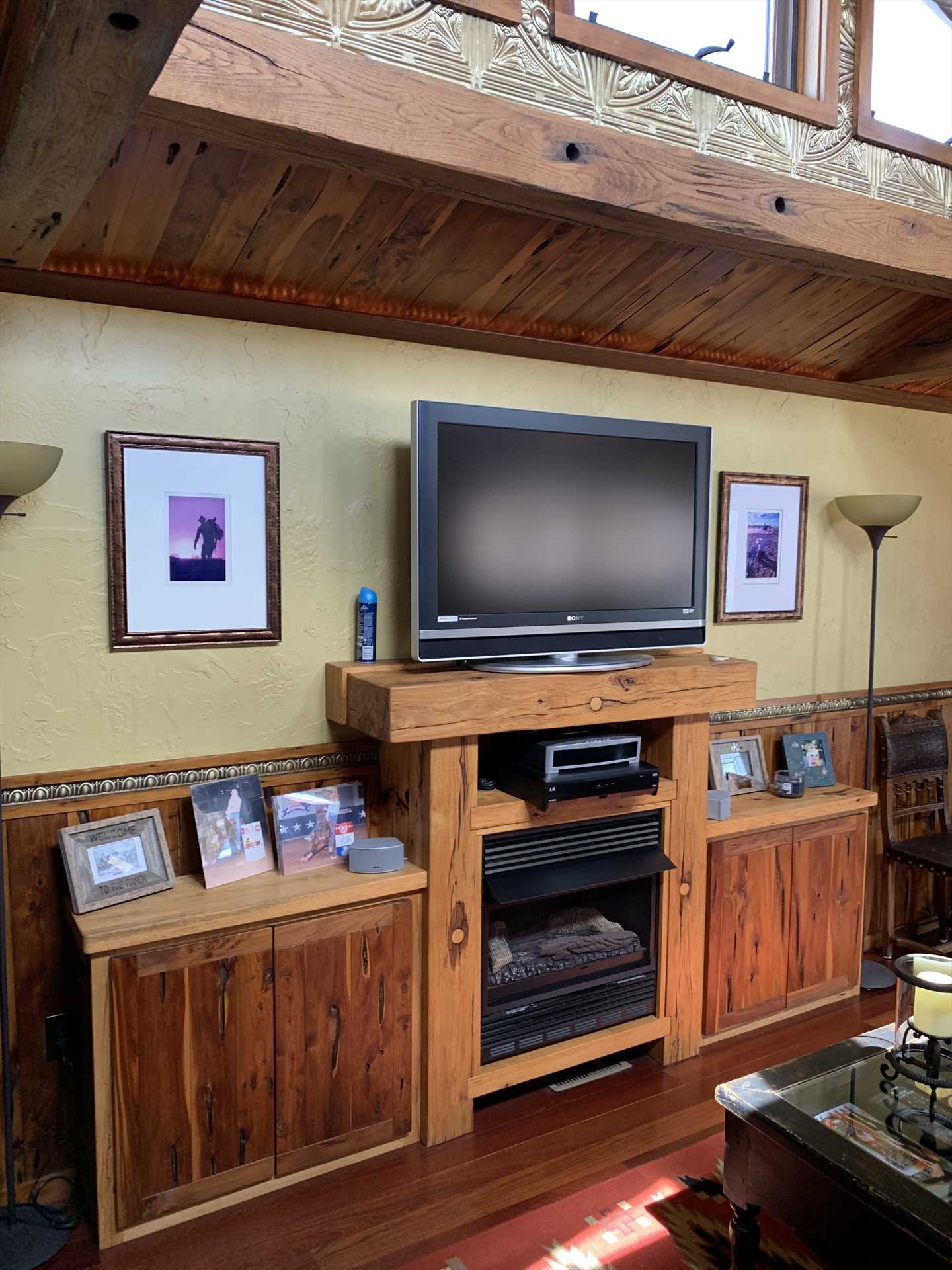                                                 Cable and satellite TV and a DVD player are on hand for intimate movie nights, and there's also shared Wifi service on the ranch.