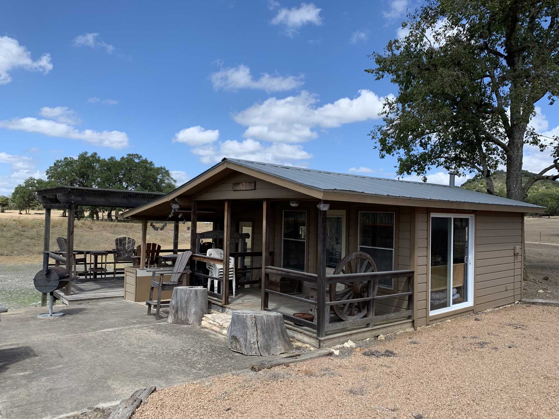                                                 A shared pavilion provides space and cooking accommodations for all the guests at Tabasco Ranch.