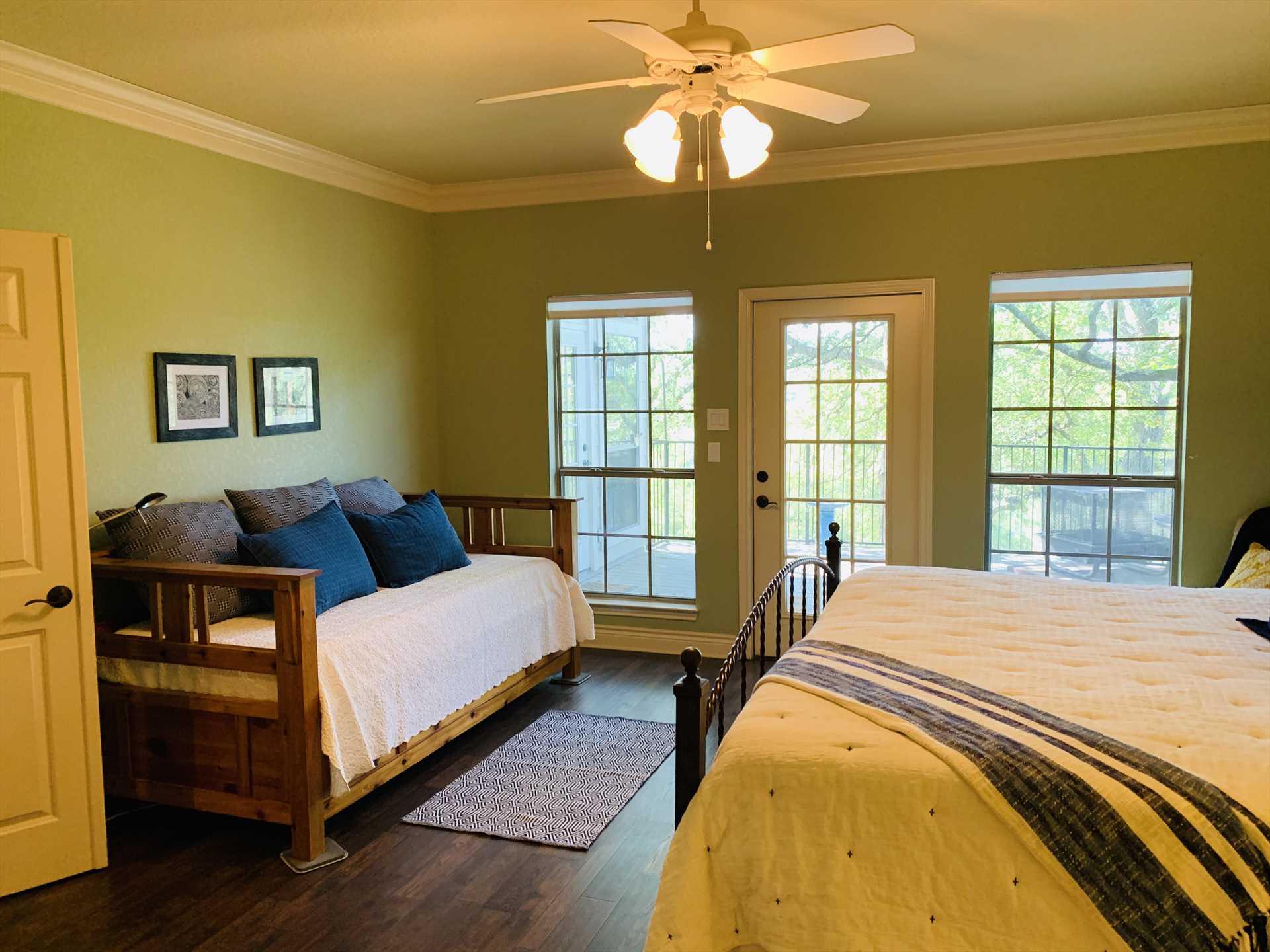                                                 The master bedroom has its own access to the Retreat's outdoor patio (there's also access from the living area).