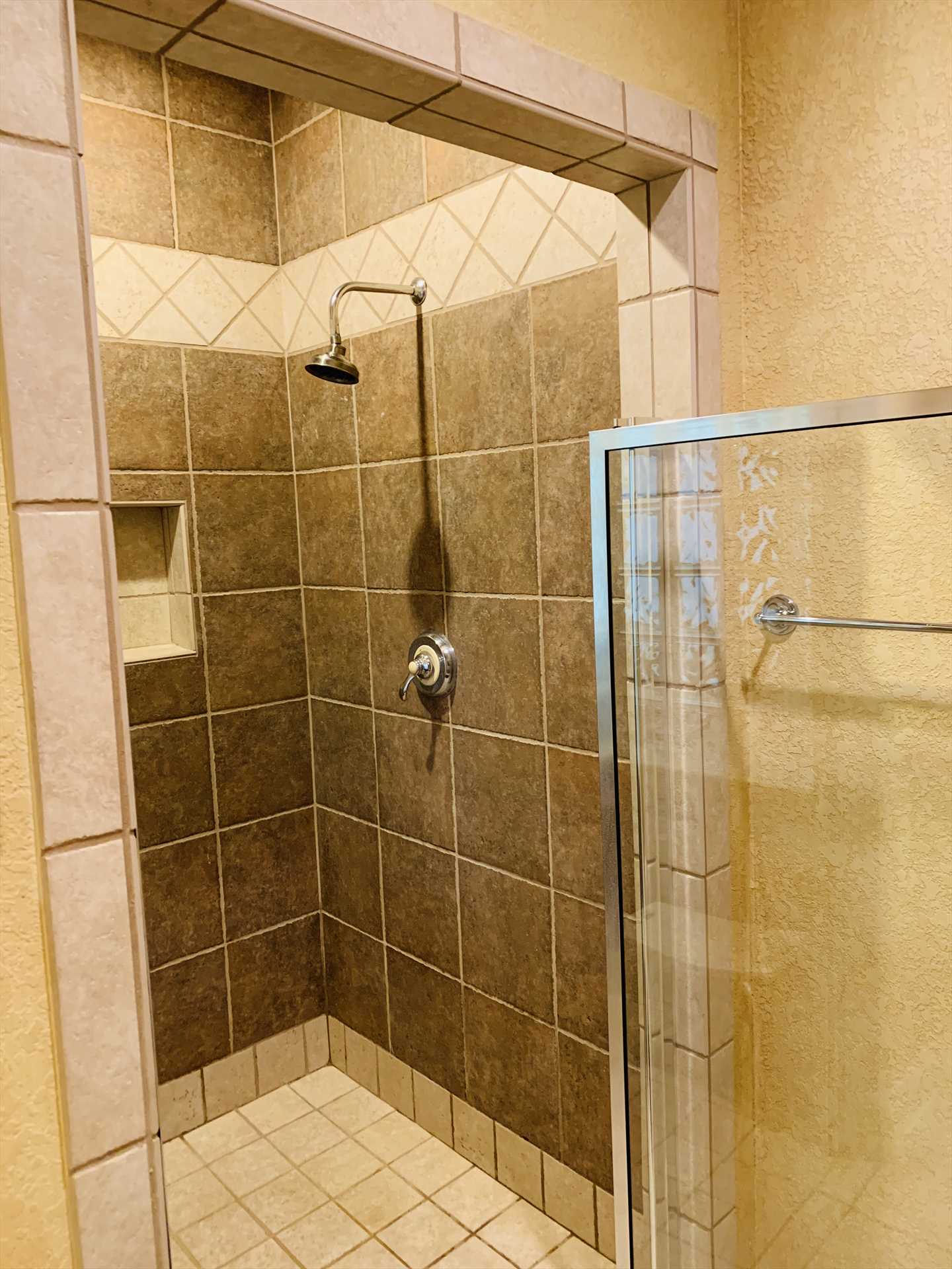                                                 The gigantic master bath is rounded out by a roomy and immaculately-clean walk-in shower!