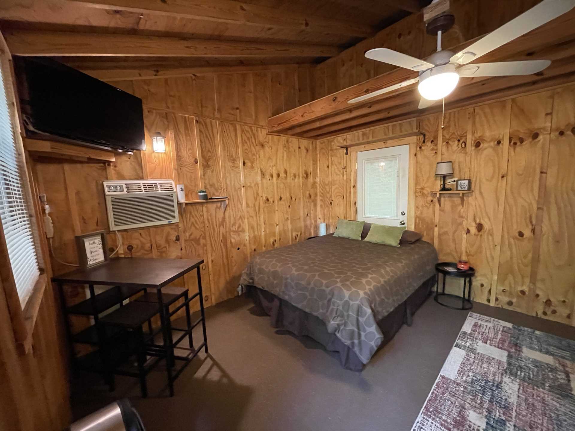                                                 Climate control, TV with Roku, and Wifi Internet round out the tech extras you'll enjoy in this cozy Hill Country cabin!