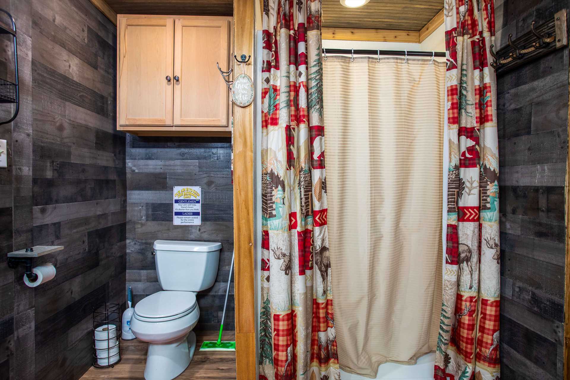                                                 There's a clean and roomy shower stall here, and all your bath linens are provided during your stay!