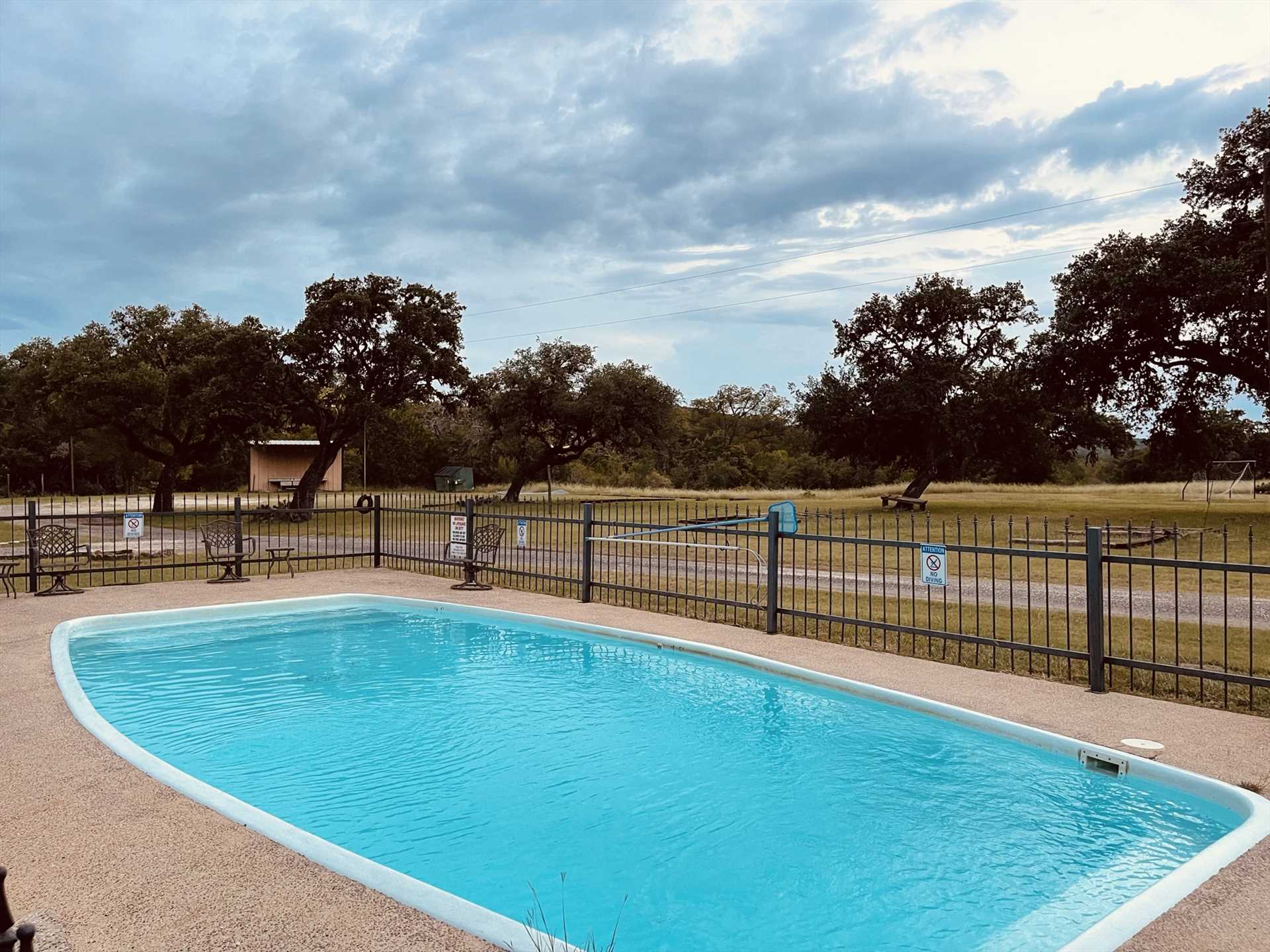                                                 Make a splash-and take the edge off those hot Texas summers-with a cool swim in the crystal-clear pool.