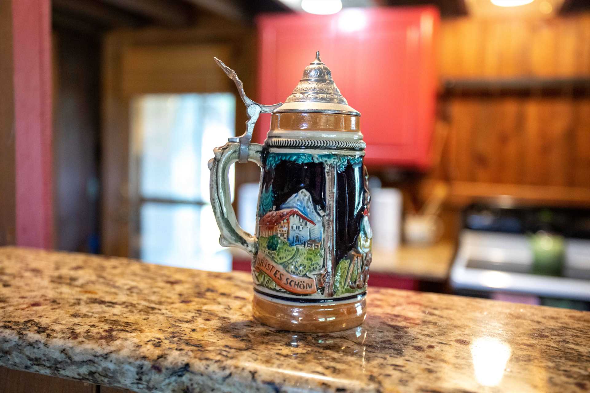                                                 The Hill Country has a rich German immigrant heritage, and it's reflected in touches like this colorful stein!