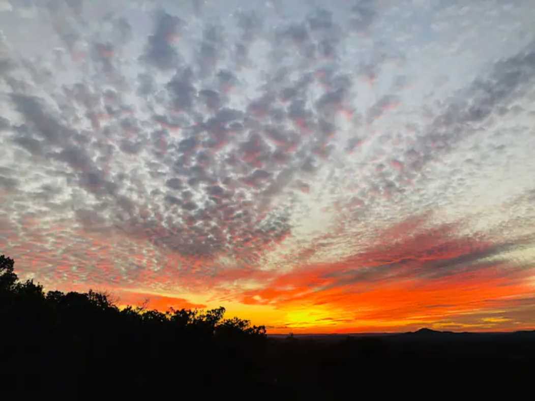                                                 Make it a point to take in the fiery colors of the Hill Country sunsets!he restful quiet of the Hill Country is silhouetted in beautiful contrast against fiery sunsets.