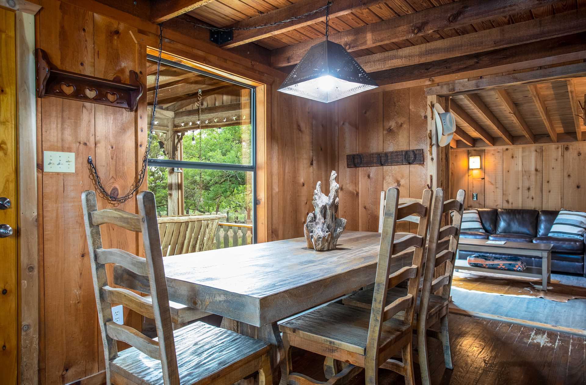                                                 A big window lets you enjoy those picturesque Hill Country views while you're dining!