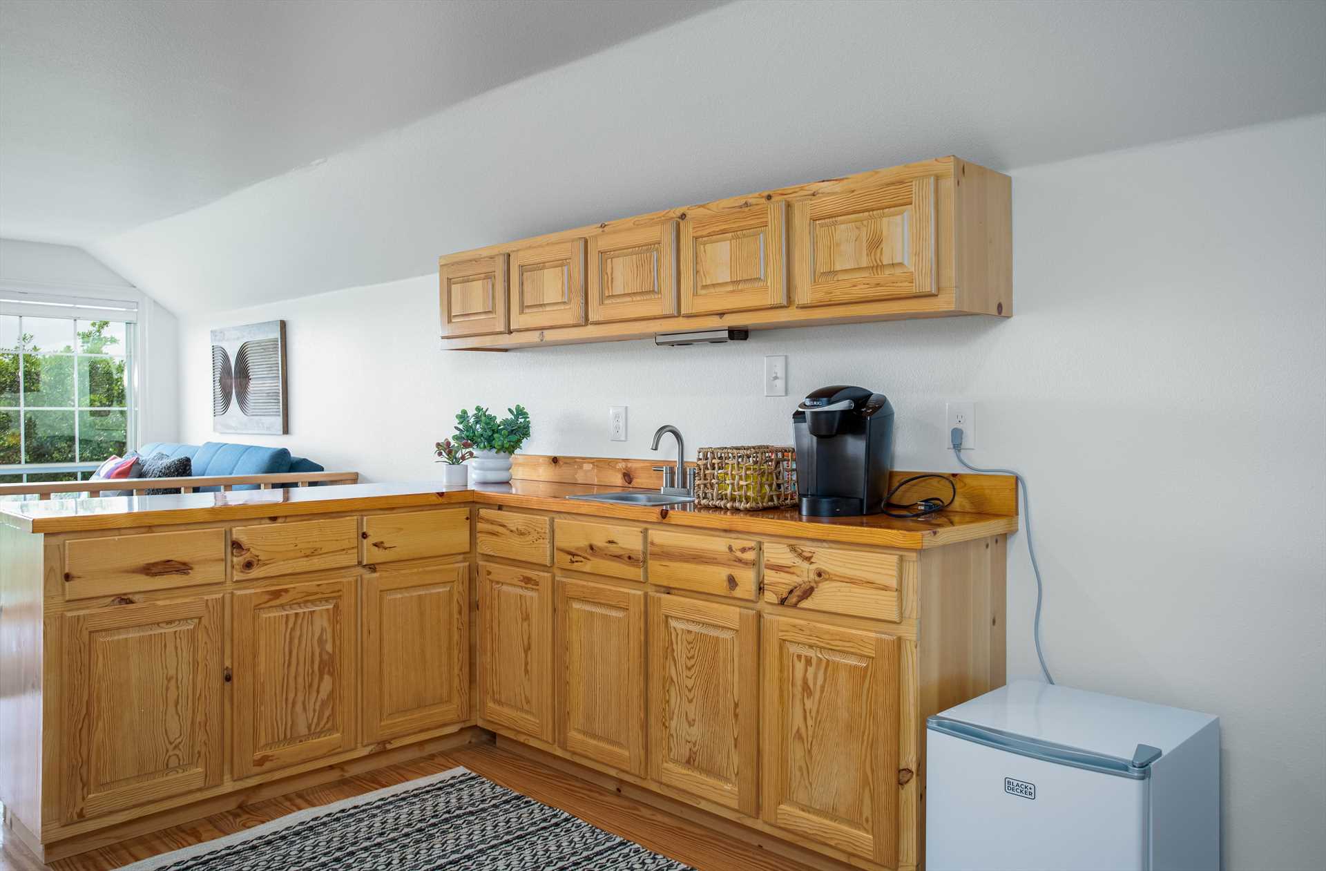                                                 The optional added suite accommodates up to four additional people, and includes a cozy and convenient kitchenette!