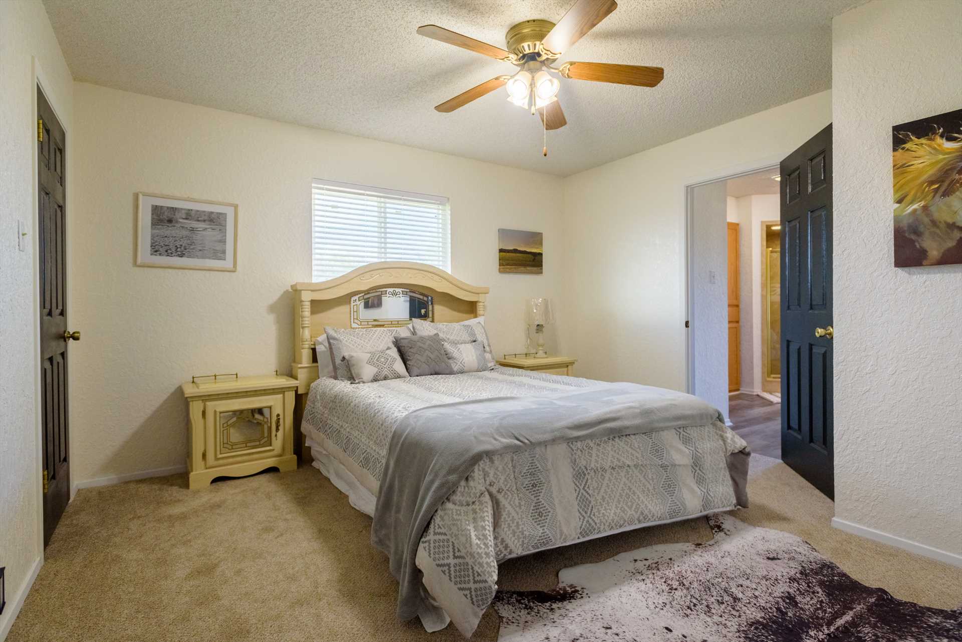                                                 A plush and comfy queen-sized bed provides sweet and private slumber for up to two people in the second bedroom.